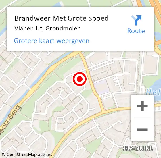 Locatie op kaart van de 112 melding: Brandweer Met Grote Spoed Naar Vianen Ut, Grondmolen op 6 juli 2018 01:00