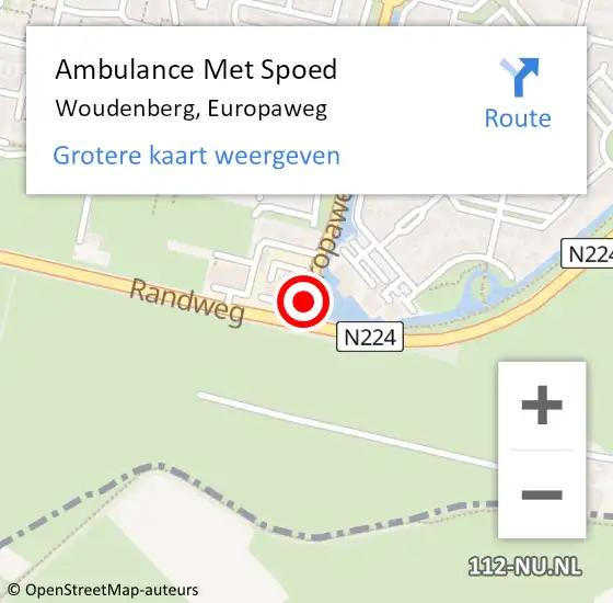 Locatie op kaart van de 112 melding: Ambulance Met Spoed Naar Woudenberg, Europaweg op 6 juli 2018 03:32