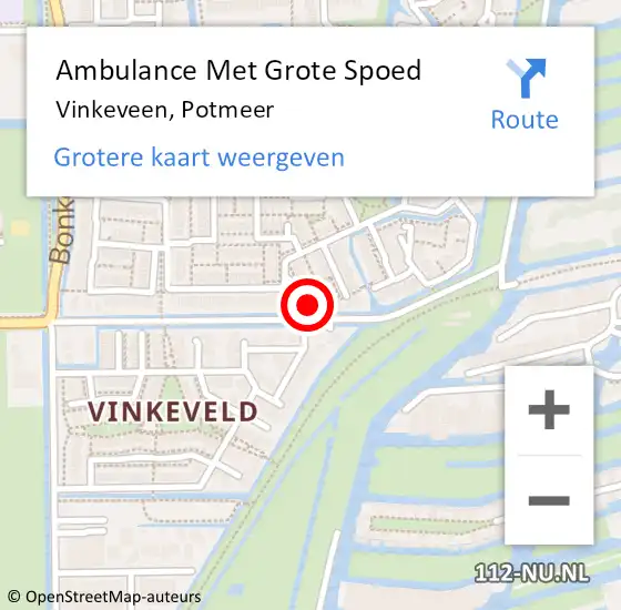 Locatie op kaart van de 112 melding: Ambulance Met Grote Spoed Naar Vinkeveen, Potmeer op 6 juli 2018 05:26