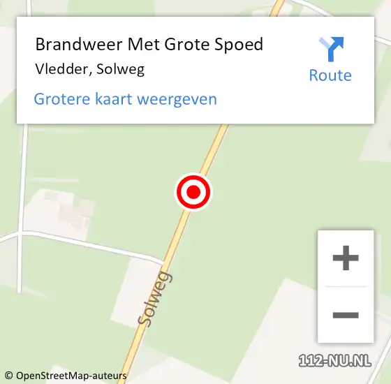 Locatie op kaart van de 112 melding: Brandweer Met Grote Spoed Naar Vledder, Solweg op 6 juli 2018 07:16