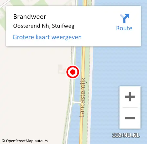 Locatie op kaart van de 112 melding: Brandweer Oosterend Nh, Stuifweg op 6 juli 2018 08:28