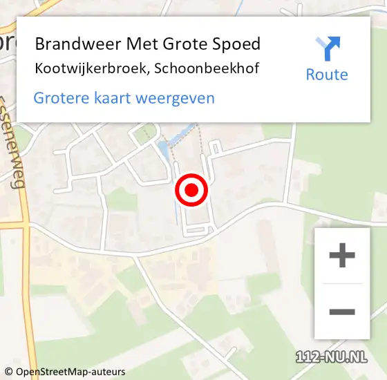 Locatie op kaart van de 112 melding: Brandweer Met Grote Spoed Naar Kootwijkerbroek, Schoonbeekhof op 6 juli 2018 08:58