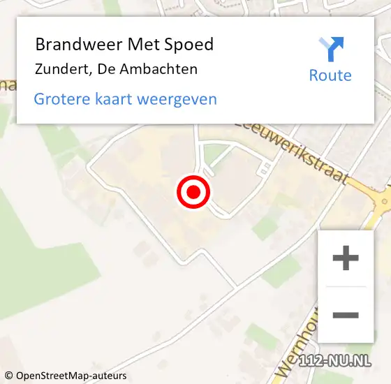 Locatie op kaart van de 112 melding: Brandweer Met Spoed Naar Zundert, De Ambachten op 6 juli 2018 09:10