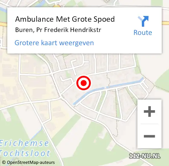 Locatie op kaart van de 112 melding: Ambulance Met Grote Spoed Naar Buren, Pr Frederik Hendrikstr op 2 maart 2014 00:22