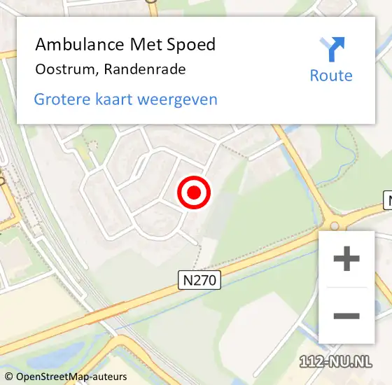 Locatie op kaart van de 112 melding: Ambulance Met Spoed Naar Oostrum, Randenrade op 6 juli 2018 12:16
