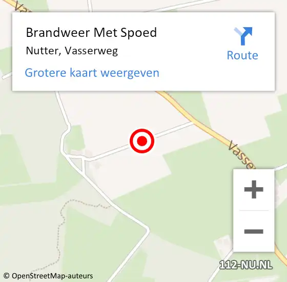 Locatie op kaart van de 112 melding: Brandweer Met Spoed Naar Nutter, Vasserweg op 6 juli 2018 13:55