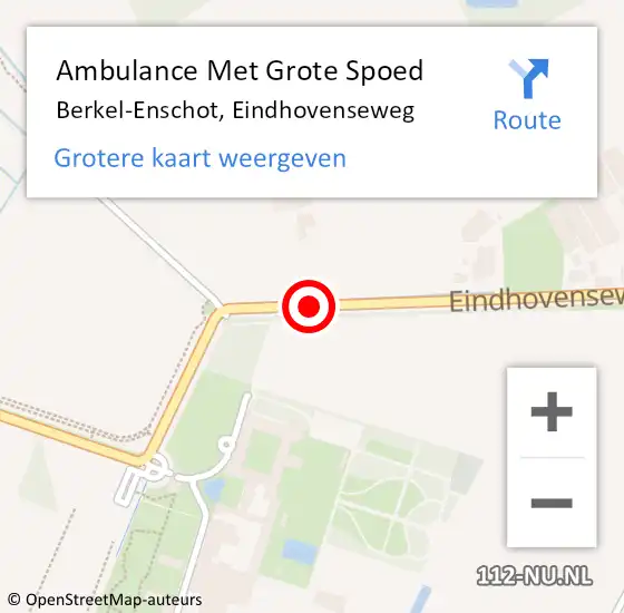 Locatie op kaart van de 112 melding: Ambulance Met Grote Spoed Naar Berkel-Enschot, Eindhovenseweg op 6 juli 2018 14:35