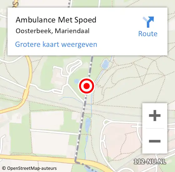 Locatie op kaart van de 112 melding: Ambulance Met Spoed Naar Oosterbeek, Mariendaal op 6 juli 2018 14:36