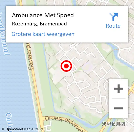 Locatie op kaart van de 112 melding: Ambulance Met Spoed Naar Rozenburg, Bramenpad op 6 juli 2018 15:10