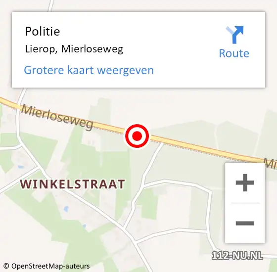 Locatie op kaart van de 112 melding: Politie Lierop, Mierloseweg op 6 juli 2018 15:23