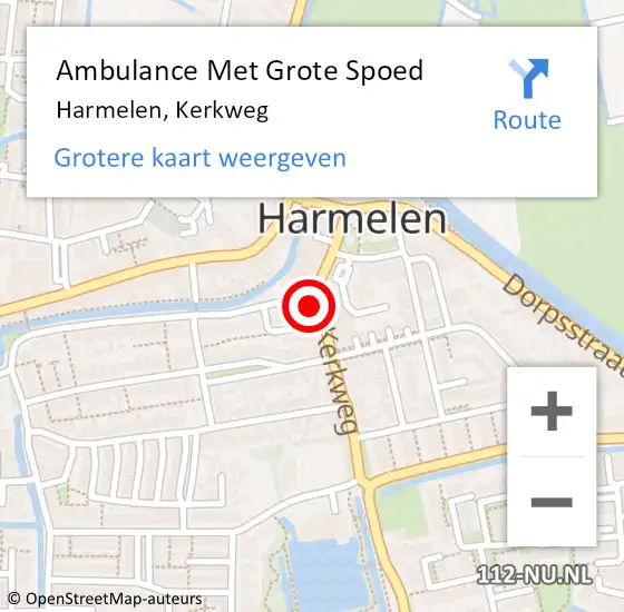 Locatie op kaart van de 112 melding: Ambulance Met Grote Spoed Naar Harmelen, Kerkweg op 6 juli 2018 15:52