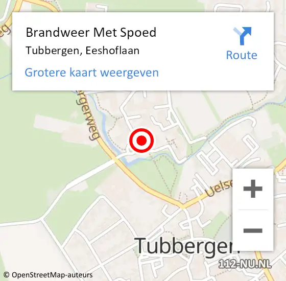 Locatie op kaart van de 112 melding: Brandweer Met Spoed Naar Tubbergen, Eeshoflaan op 6 juli 2018 16:40