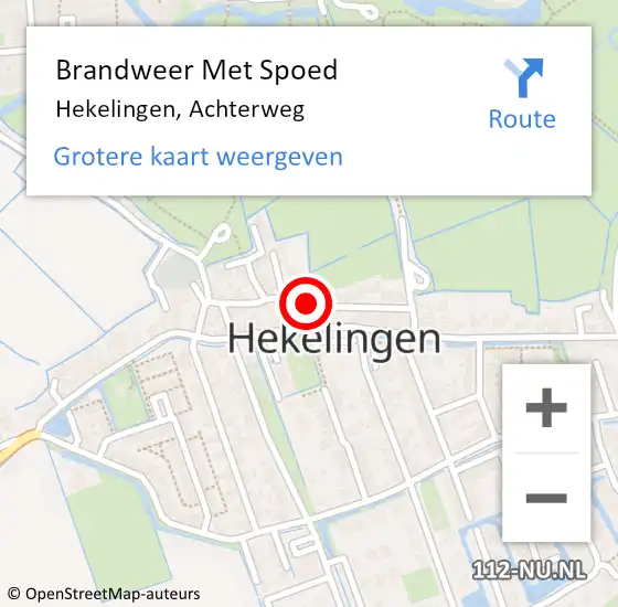 Locatie op kaart van de 112 melding: Brandweer Met Spoed Naar Hekelingen, Achterweg op 6 juli 2018 17:06