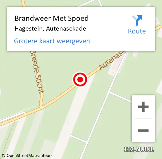 Locatie op kaart van de 112 melding: Brandweer Met Spoed Naar Hagestein, Autenasekade op 6 juli 2018 17:16