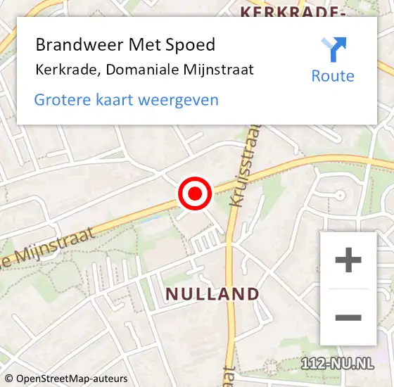 Locatie op kaart van de 112 melding: Brandweer Met Spoed Naar Kerkrade, Domaniale Mijnstraat op 6 juli 2018 17:32