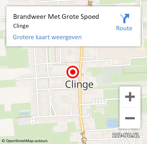 Locatie op kaart van de 112 melding: Brandweer Met Grote Spoed Naar Clinge op 6 juli 2018 18:47