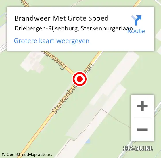 Locatie op kaart van de 112 melding: Brandweer Met Grote Spoed Naar Driebergen-Rijsenburg, Sterkenburgerlaan op 6 juli 2018 19:01