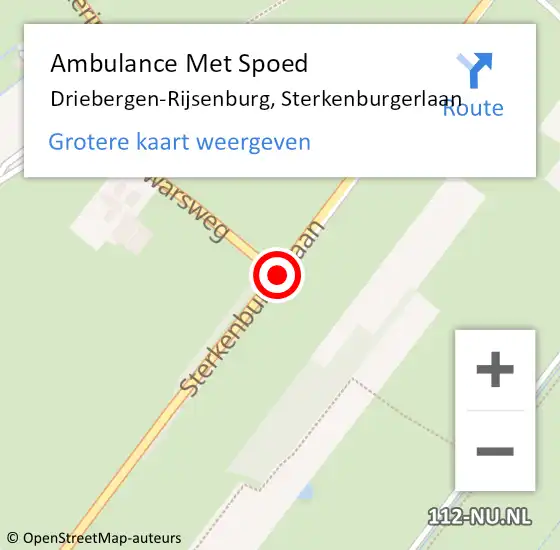 Locatie op kaart van de 112 melding: Ambulance Met Spoed Naar Driebergen-Rijsenburg, Sterkenburgerlaan op 6 juli 2018 19:03