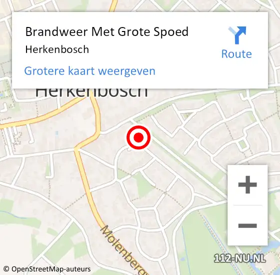 Locatie op kaart van de 112 melding: Brandweer Met Grote Spoed Naar Herkenbosch op 6 juli 2018 20:17