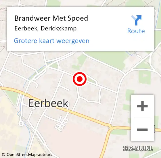 Locatie op kaart van de 112 melding: Brandweer Met Spoed Naar Eerbeek, Derickxkamp op 6 juli 2018 20:50