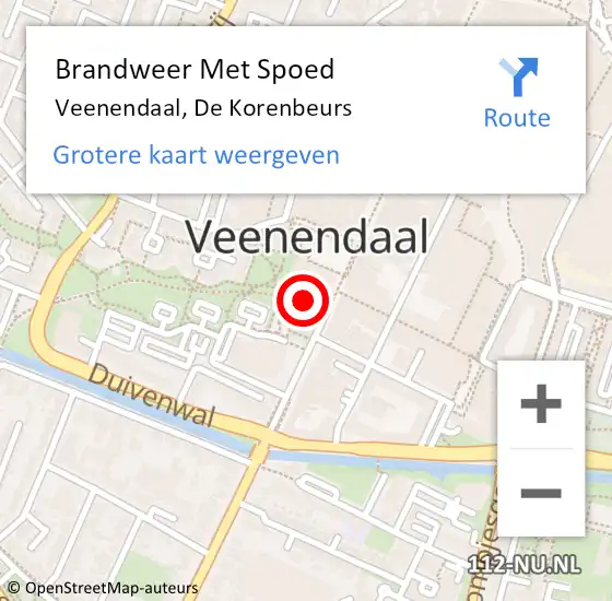 Locatie op kaart van de 112 melding: Brandweer Met Spoed Naar Veenendaal, De Korenbeurs op 6 juli 2018 20:54