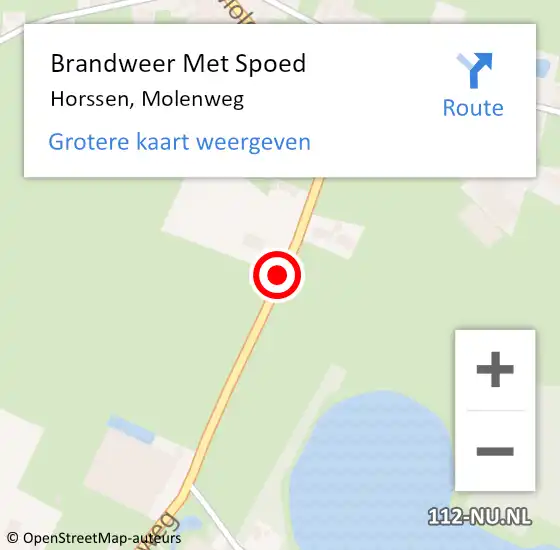Locatie op kaart van de 112 melding: Brandweer Met Spoed Naar Horssen, Molenweg op 6 juli 2018 22:00