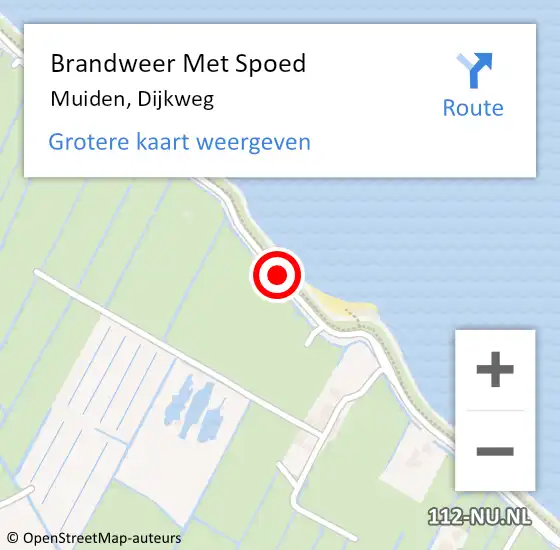 Locatie op kaart van de 112 melding: Brandweer Met Spoed Naar Muiden, Dijkweg op 6 juli 2018 22:21