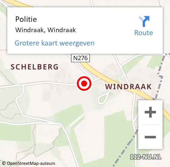 Locatie op kaart van de 112 melding: Politie Windraak, Windraak op 6 juli 2018 22:22