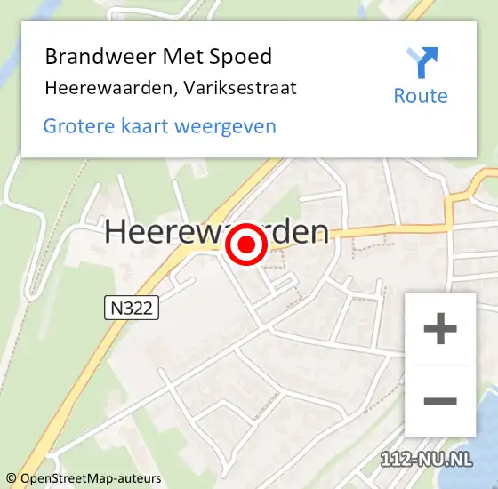 Locatie op kaart van de 112 melding: Brandweer Met Spoed Naar Heerewaarden, Variksestraat op 6 juli 2018 22:32