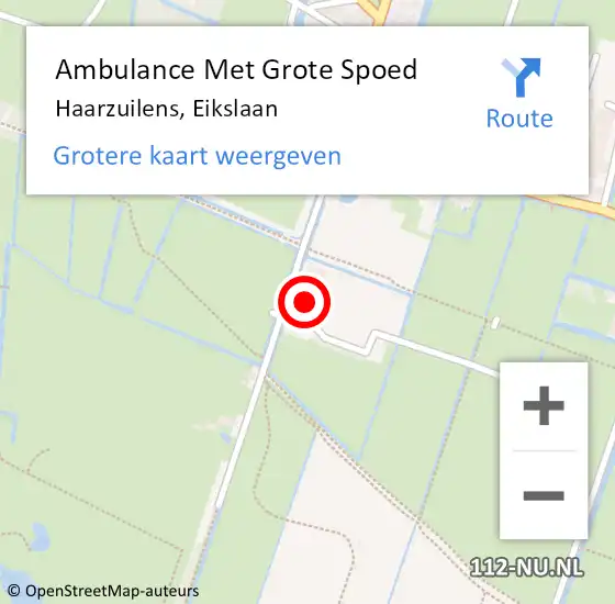 Locatie op kaart van de 112 melding: Ambulance Met Grote Spoed Naar Haarzuilens, Eikslaan op 6 juli 2018 23:02