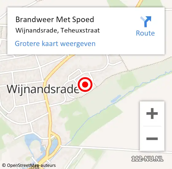 Locatie op kaart van de 112 melding: Brandweer Met Spoed Naar Wijnandsrade, Teheuxstraat op 6 juli 2018 23:30