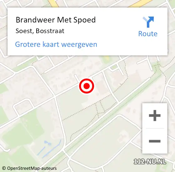 Locatie op kaart van de 112 melding: Brandweer Met Spoed Naar Soest, Bosstraat op 7 juli 2018 01:51