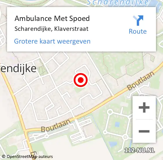 Locatie op kaart van de 112 melding: Ambulance Met Spoed Naar Scharendijke, Klaverstraat op 7 juli 2018 02:23