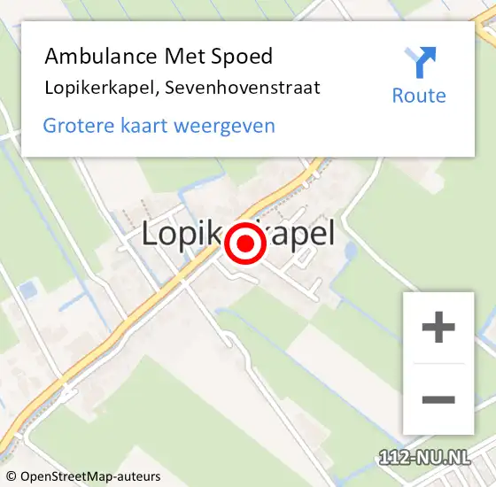 Locatie op kaart van de 112 melding: Ambulance Met Spoed Naar Lopikerkapel, Sevenhovenstraat op 7 juli 2018 03:03