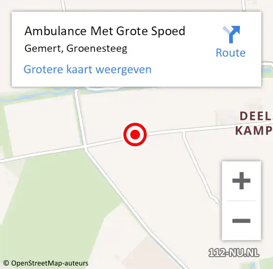 Locatie op kaart van de 112 melding: Ambulance Met Grote Spoed Naar Gemert, Groenesteeg op 7 juli 2018 03:49