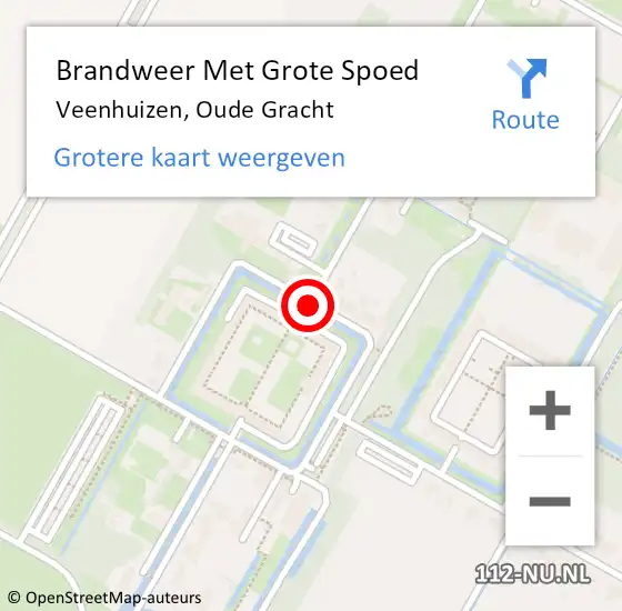 Locatie op kaart van de 112 melding: Brandweer Met Grote Spoed Naar Veenhuizen, Oude Gracht op 7 juli 2018 06:55