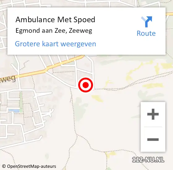 Locatie op kaart van de 112 melding: Ambulance Met Spoed Naar Egmond aan Zee, Zeeweg op 2 maart 2014 04:03