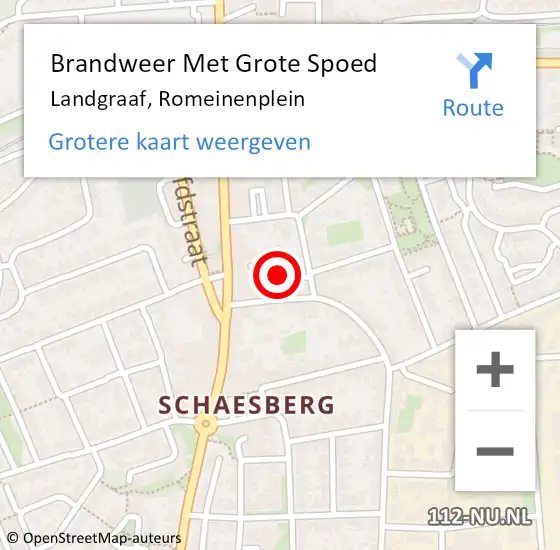 Locatie op kaart van de 112 melding: Brandweer Met Grote Spoed Naar Landgraaf, Romeinenplein op 7 juli 2018 08:59