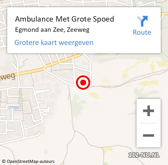 Locatie op kaart van de 112 melding: Ambulance Met Grote Spoed Naar Egmond aan Zee, Zeeweg op 2 maart 2014 04:09