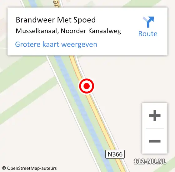 Locatie op kaart van de 112 melding: Brandweer Met Spoed Naar Musselkanaal, Noorder Kanaalweg op 7 juli 2018 09:19