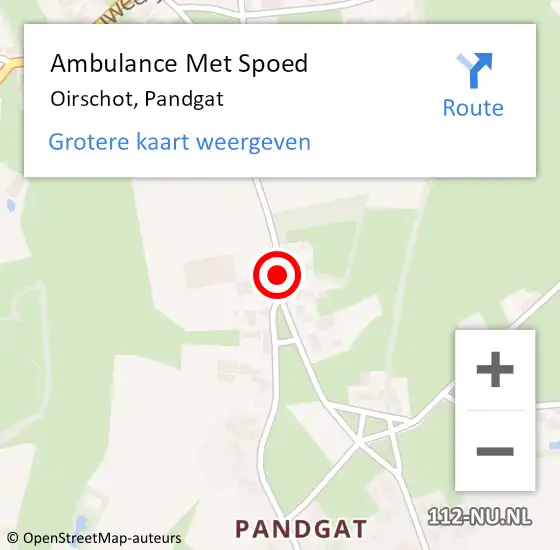 Locatie op kaart van de 112 melding: Ambulance Met Spoed Naar Oirschot, Pandgat op 7 juli 2018 10:21