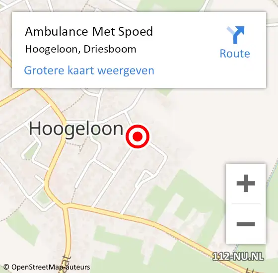 Locatie op kaart van de 112 melding: Ambulance Met Spoed Naar Hoogeloon, Driesboom op 7 juli 2018 11:25