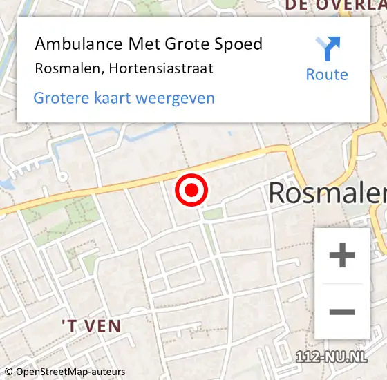 Locatie op kaart van de 112 melding: Ambulance Met Grote Spoed Naar Rosmalen, Hortensiastraat op 7 juli 2018 11:29