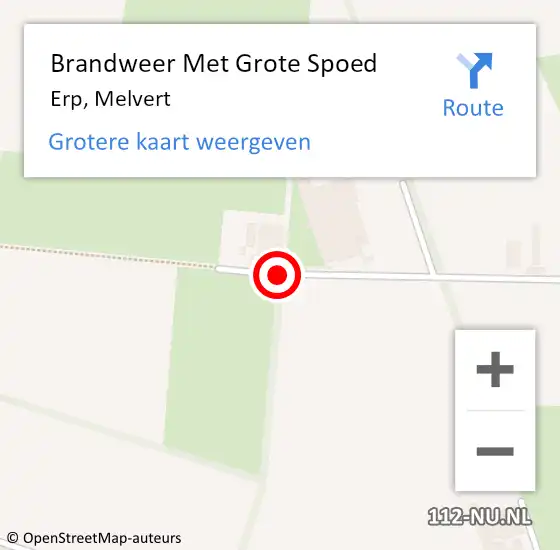 Locatie op kaart van de 112 melding: Brandweer Met Grote Spoed Naar Erp, Melvert op 7 juli 2018 11:29