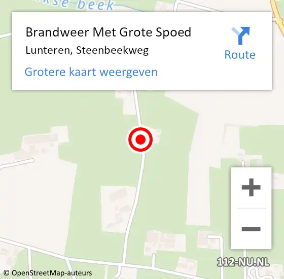 Locatie op kaart van de 112 melding: Brandweer Met Grote Spoed Naar Lunteren, Steenbeekweg op 7 juli 2018 11:44