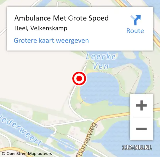 Locatie op kaart van de 112 melding: Ambulance Met Grote Spoed Naar Heel, Velkenskamp op 7 juli 2018 12:33