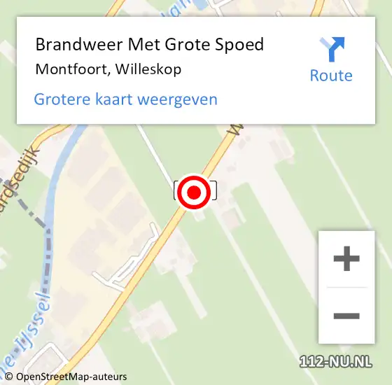 Locatie op kaart van de 112 melding: Brandweer Met Grote Spoed Naar Montfoort, Willeskop op 7 juli 2018 14:22