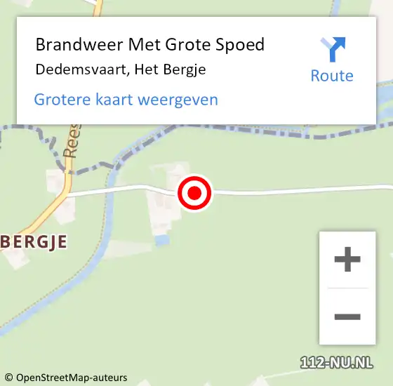 Locatie op kaart van de 112 melding: Brandweer Met Grote Spoed Naar Dedemsvaart, Het Bergje op 7 juli 2018 14:39