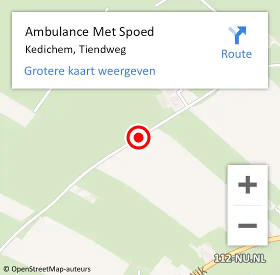 Locatie op kaart van de 112 melding: Ambulance Met Spoed Naar Kedichem, Tiendweg op 7 juli 2018 14:54