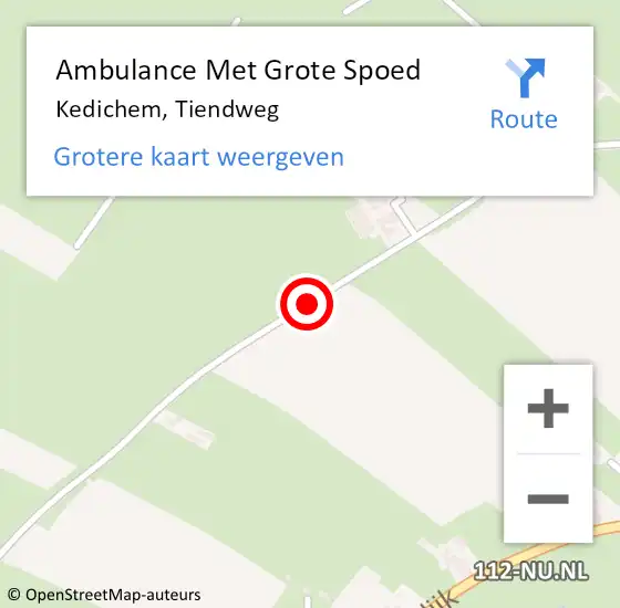 Locatie op kaart van de 112 melding: Ambulance Met Grote Spoed Naar Kedichem, Tiendweg op 7 juli 2018 14:55